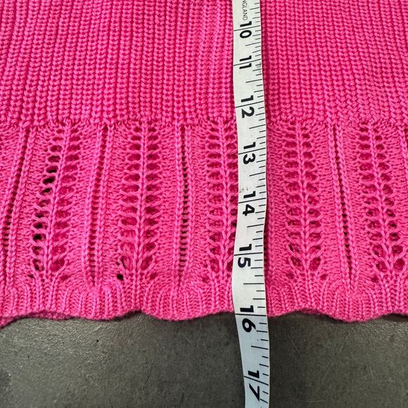 Vintage Y2k Hot Pink Knit Summer Essential Tank Top Casual Beach Top Xl - Picture 5 of 5